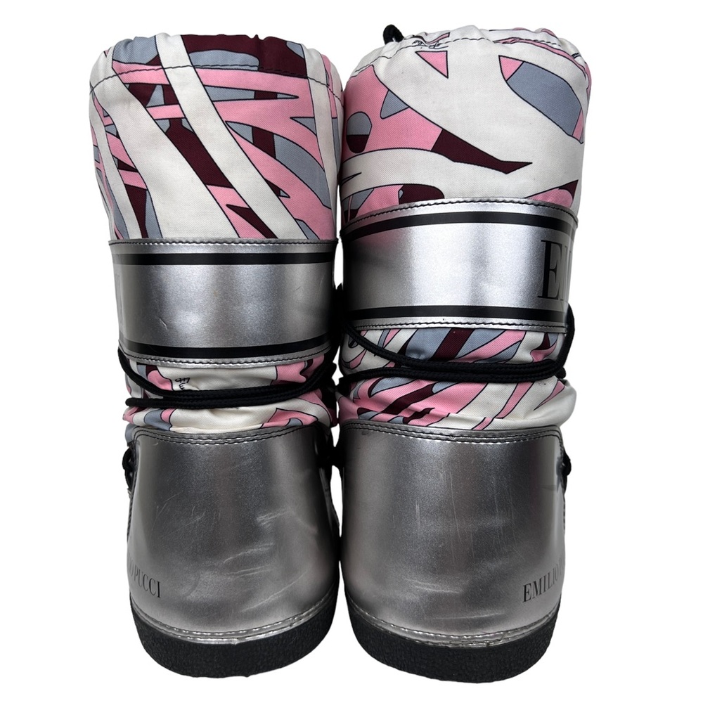 Emilio Pucci Printed Lace Winter Snow Ski Moon Boots - Picture 3 of 10
